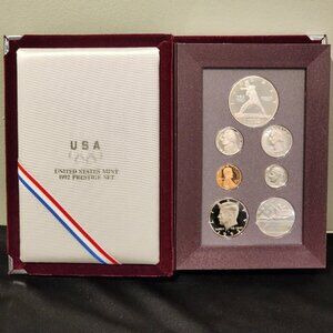 1992 -S US Mint USA Olympic 7 Coin Prestige Proof Set COA OGP